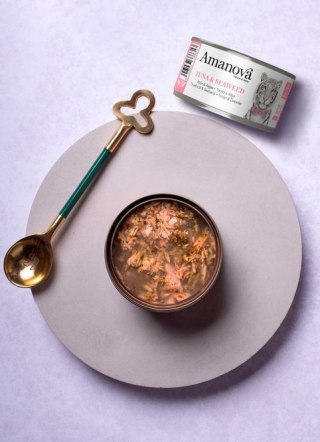 Amanova Kot Tuna & Seaweed w galaretce puszka 70g