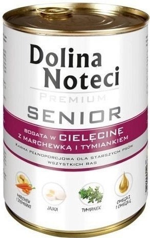 Dolina Noteci Premium Senior Cielęcina Z Marchewką I Tymiankiem 400g Dolina Noteci Premium Senior Cielęcina Z Marchewką I Tymiankiem 400g