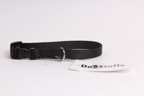DogStuffs Obroża z plastikową klamrą 20mm/30-55cm czarna DogStuffs Obroża z plastikową klamrą 20mm/30-55cm czarna
