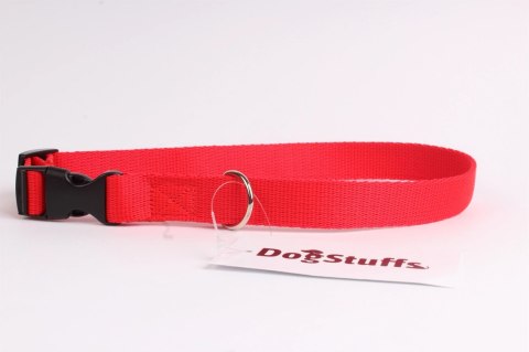 DogStuffs Obroża z plastikową klamrą 25mm/34-60cm czerwona DogStuffs Obroża z plastikową klamrą 25mm/34-60cm czerwona